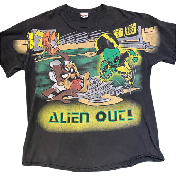 1996 Looney Tunes Taz Alien Baseball Tee